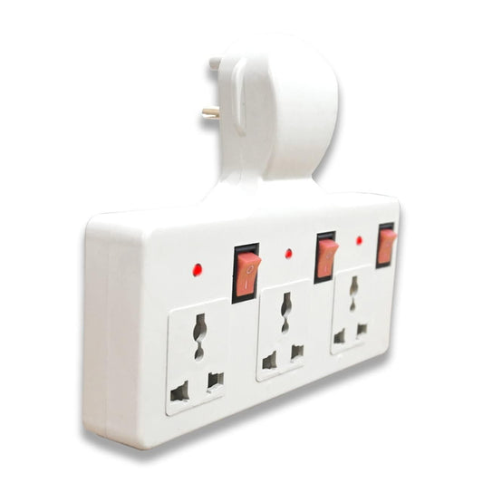 3 Pin Multi Plug Point Cordless Wall Socket Extension Board