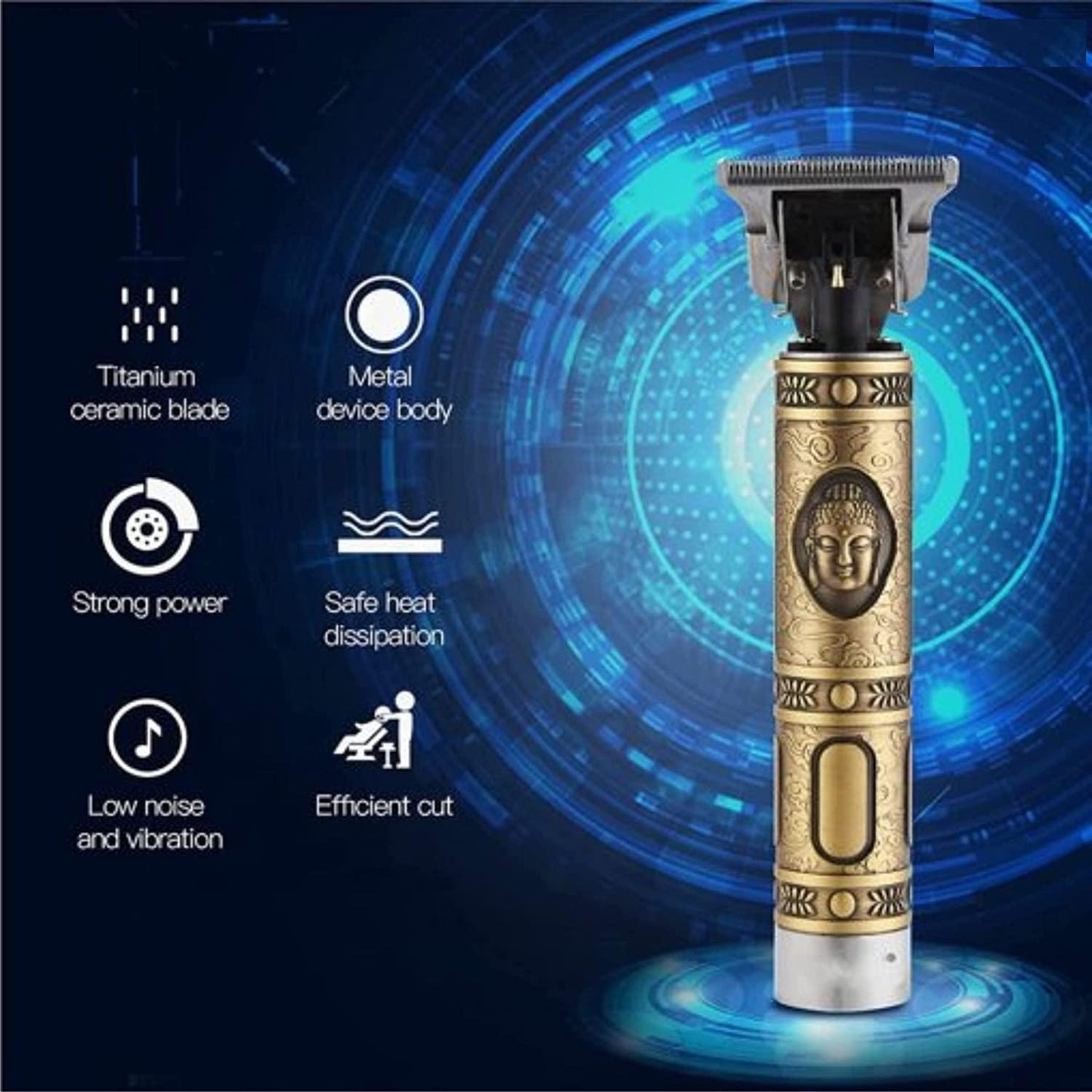 Hair Trimmer For Men Buddha Style  hair Trimming Machine (Golden)