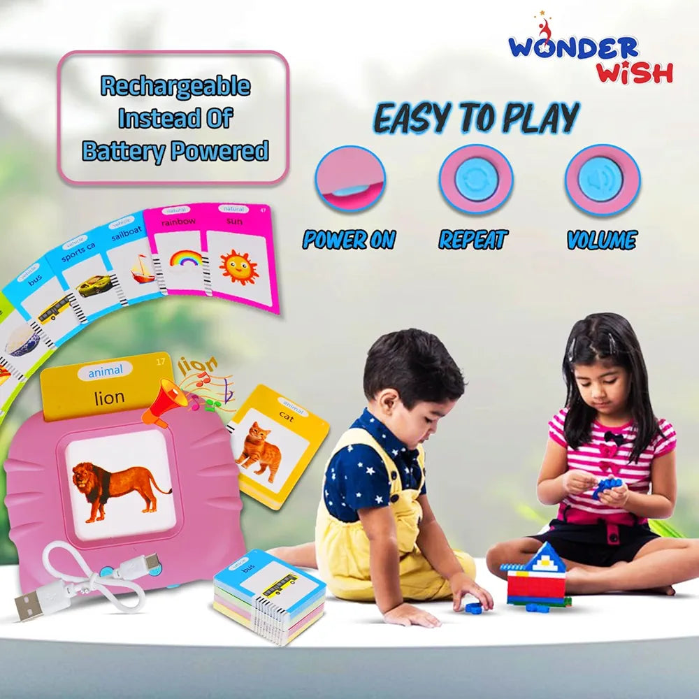 Flash Cards Educational Learning Toys for 2 to 6 Years Old Boys Girls, Educational Toddlers Toys Reading Machine with 224 Words Preschool Montessori Birthday Gift for Kids.