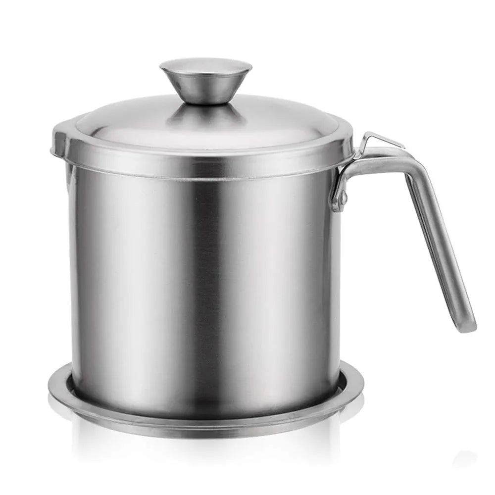 Oil Filter With Strainer, Food-Grade Stainless Steel, Ergonomically Designed Curved And Comfortable Handle, Comfortable And Practical